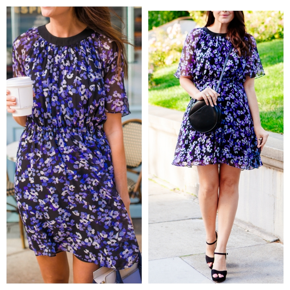 Kate Spade Hydrangea Chiffon Dress Floral XL